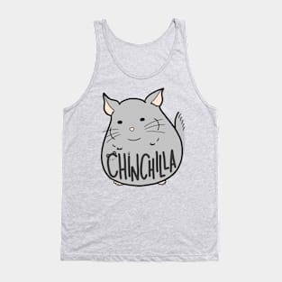 Simple Gray Chinchilla Cute Funny Meme Logo Art Tank Top